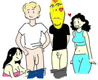 aryan asian bald beard biting_lip blond bwc clothes drool female gay glasses heart nsfw penis queen_of_hearts smile soyjak subvariant:hornyson tranny_artstyle tshirt variant:cobson white_skin wmaf yellow_skin // 703x571 // 89.2KB