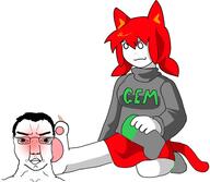 artist:slvt4bibisi blush blushing brimmiest_comments_section☣️☣️☣️_do_not_enter☣️☣️☣️ cat_ear catgirl foot foot_fetish paw shemmy shemmycuck soygem_party subvariant:chuddy tama_is_goonslop variant:chudjak // 962x835 // 341.8KB