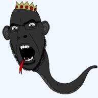 angry crown ear fangs glasses grey_skin open_mouth prince prince_cobson snake soyjak stubble tongue variant:cobson // 1200x1200 // 73.1KB