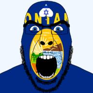 angry beard blue_eyes facial_mark flag flag:israel flag:montana forehead_mark glasses hair israel looking_at_you montana open_mouth plant queen_of_spades soyjak spade spanish_text star_of_david state stubble subvariant:cobson_front2 subvariant:spadeson text thick_eyebrows tree united_states variant:cobson // 800x800 // 110.1KB
