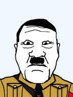 adolf_hitler closed_mouth ear eyebags eyes forehead_wrinkles front_facing hitler_mustache nazi_arm_band nazi_clothing nazism no_glasses painter pocket strap variant:markiplier_soyjak wrinkles // 600x800 // 56.0KB