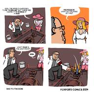 archaeology arm clothes comic female full_body glasses hair hammer hand leg skeleton soyjak text tranny variant:chudjak // 1280x1255 // 244.2KB