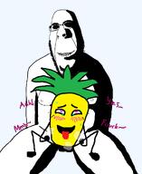 ahegao blush eyes meta:pornographic_content moaning ominous open_mouth percy_the_pineapple pineapple steam subvariant:hornyson sweating tear text tongue tongue_out variant:cobson // 1000x1222 // 53.3KB