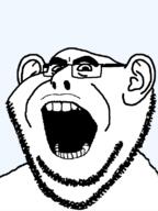 angry ear glasses merge open_mouth series:fusionjaks soyjak stubble variant:cobson variant:impish_soyak_ears // 598x800 // 27.7KB