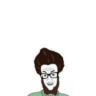 animated beard brown_hair clothes glasses hair poyopoyo smile soyjak variant:jimmy_numale zoomzoom // 364x400 // 606.3KB