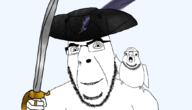 ahoy bird clothes eyepatch hat him ilovecobsonilove pirate sea smile smug sword treasure variant:budgiejak variant:cobson // 1050x600 // 232.1KB