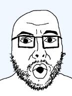 bald eyebrows glasses lips looking_at_you meta:not_oc open_mouth stubble subvariant:shawwk transparent_background variant:nojak white_skin // 500x663 // 14.3KB