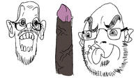 2soyjaks bbc closed_mouth ear glasses mustache nsfw open_mouth penis redraw smile soyjak stubble tongue variant:cobson variant:unknown vein veiny_cock // 3000x1800 // 493.0KB