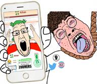 2000 4chan 4cuck ack artist:conservativewaluigi award beard black_lives_matter bloodshot_eyes broccoli glasses hanging map_(pedophile) pedophile phone red_eyes rope showing_phone suicide tear tongue tranny trans_ally twitter uooh variant:bernd variant:ppp warning yellow_teeth zoomer // 680x593 // 327.4KB