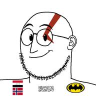 WARRIOR-Z_WON Warrior-Z(user) batman batman_(series) beard closed_mouth effortson flag flag:iraq flag:norway flag:taliban god_of_war iraq kratos norway series:keep_raging_on_them shahada smile soyjak taliban text user:warrior-z variant:meximutt variant:weirdpenis video_game // 900x900 // 46.5KB