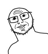 closed_mouth glasses soyjak stubble variant:unknown // 389x441 // 27.7KB