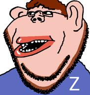 amerimutt brown_hair clothes ear glasses hair open_mouth oscar_ferguson soyjak stubble subvariant:impish_amerimutt variant:impish_soyak_ears white_skin // 598x628 // 26.2KB