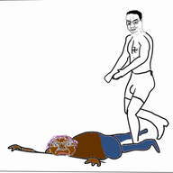 2soyjaks american_history_x animated arm black_skin blood curb_stomp frown full_body glasses gore hair hand leg murder mustache open_mouth purple_hair smile smirk smug soyjak stomp swastika tranny variant:bernd variant:chudjak // 640x513 // 414.8KB