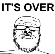 closed_eyes closed_mouth glasses its_over soyjak stubble text variant:a24_slowburn_soyjak // 390x380 // 580.3KB