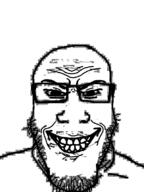 evil glasses smile soyjak stubble variant:markiplier_soyjak // 600x800 // 31.8KB