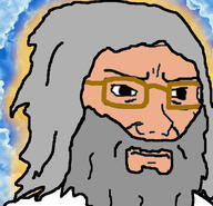 angry beard closed_mouth clothes cloud concerned glasses glowing god grey_hair irl_background sky variant:soyak // 600x578 // 92.9KB