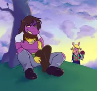 antler closed_eyes closed_mouth cloud coal crying cuck deer flower forced_coal furry grass kris_(deltarune) meta:barely_a_soyjak monster noelle_holiday plant rose roverdose sky smile sunset susie_(deltarune) text variant:chudjak // 907x850 // 181.5KB