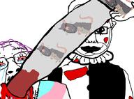 animal art_the_clown blood bloodshot_eyes clothes crying glasses gore horror rat red_eyes rodent smile stubble subvariant:chudjak_front teeth terrifier torture tranny tube variant:bernd variant:chudjak variant:cobson white_skin // 1115x822 // 273.7KB