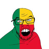 angry benin country flag glasses jacksepticeye looking_at_you mustache open_mouth soyjak stubble teeth variant:feraljak youtube // 1500x1500 // 22.9KB