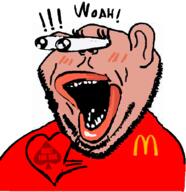 amerimutt bbc big_eyes blush brown_skin ear heart lips mcdonalds open_mouth queen_of_spades stubble subvariant:impish_amerimutt variant:impish_soyak_ears woaw // 777x801 // 282.4KB
