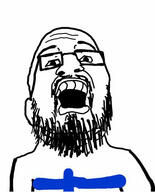 beard country cross ear finland flag glasses open_mouth soyjak stubble variant:thps_soyjak // 375x464 // 27.7KB