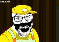angry dark mario mario_hat mustache nintendo open_mouth overalls room teeth text the_end variant:feraljak video_game // 640x457 // 63.7KB