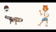 animated anti_ongezellig artist:romanian_schizo body dead explosion giblets glasses gore maya_(ongezellig) mymy ongezellig open_mouth orange_skin rocket_launcher smoke soldier_(tf2) team_fortress_2 variant:feraljak white_skin // 1920x1080, 4.5s // 3.1MB