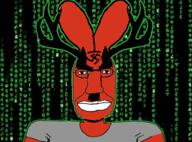 angry animated antler closed_mouth clothes glasses horn matrix mustache soyjak subvariant:chudjak_front tshirt variant:chudjak // 460x341 // 745.7KB
