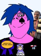 award bbc blue_hair clothes demoman_(tf2) discord female flag:finland flag:netherlands flag:poland glasses mist pink_skin queen_of_spades slut_for_bbc soyjak spade subvariant:terryjak team_fortress_2 // 870x1174 // 299.0KB