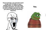 bloodshot_eyes comfy crying frog glasses large_eyebrows neet open_mouth pepe soyjak stretched_mouth stubble text variant:soyak // 640x421 // 162.1KB