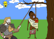 ancient armor aryan barbarian beard big_lips black_eyes black_hair black_skin blond blue_eyes clothes cloud dead ear europe faggot germanic greeks hanging long_hair mediterrenean murder mythology nigger pissing red_eyes roman roman_empire rope shitskin small_eyes small_penis soyjak spqr subvariant:hanging_toonjak sun tranny tree variant:bernd variant:chudjak variant:el_perro_rabioso variant:impish_soyak_ears war white_skin // 1277x913 // 362.7KB