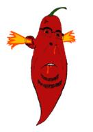 angry beard biting_lip bloodshot_eyes closed_mouth ear fire food glasses pepper series:fruiterz! soyjak stubble subvariant:blobson subvariant:hornyson variant:cobson vegetable // 442x626 // 54.1KB