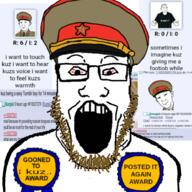 clothes coomer hat kgb kuz meta:tagme open_mouth text variant:kuzjak variant:markiplier_soyjak // 922x922 // 788.4KB