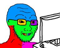 computer glasses grin mouse smile soyjak stubble trend:colorjak variant:soyak // 1000x800 // 142.9KB