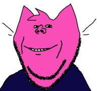 2_gay_cats animal cat faggot pink_skin sam_(2_gay_cats) stubble variant:impish_soyak_ears yellow_sclera // 811x762 // 31.7KB