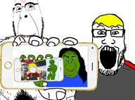 amphibian badge clothes crying dildo estrogen food frog frogposting gay glasses green_skin grin happy holding_object holding_phone hrt iphone irl_background lgbt lollipop map_(pedophile) minecraft multiple_soyjaks nas:pepe nate nazism open_mouth pedophile pepe pepe_the_frog phone poop raised_eyebrow rape sex smile soyjak soyjak_party soyteen stubble subvariant:hornyson subvariant:phoneplier subvariant:phoneplier_horizontal subvariant:shoyta subvariant:wholesome_soyjak tranny tshirt variant:alicia variant:cobson variant:gapejak variant:markiplier_soyjak video_game yellow_hair // 680x504 // 100.9KB
