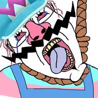 bloodshot_eyes crying eyelashes hair hanging mustache nintendo open_mouth purple_hair rope suicide tongue tranny variant:bernd video_game wario yellow_teeth // 933x933 // 122.7KB