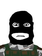 balaclava camouflage closed_mouth looking_at_you monolith neutral soldier stalker variant:markiplier_soyjak vest white_background // 600x800 // 16.8KB
