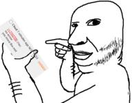 arm closed_mouth hand holding_object meta mustache pointing soyjak soyjak_party stubble variant:holdjak // 592x461 // 53.9KB