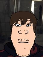 acne background brown_hair eyes hoodie irl_background literal_who mustache no_glasses nose sneedson subvariant:neutralplier variant:markiplier_soyjak white_skin // 600x800 // 284.5KB