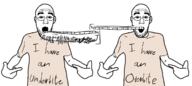 2soyjaks arm clothes ear glasses hand meta:tagme open_mouth pointing soyjak stubble text tshirt variant:shirtjak // 1248x556 // 86.7KB
