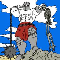 buff chain cloud helmet shirtless skeleton sky traced variant:chudjak wrecking_ball // 736x736 // 71.7KB