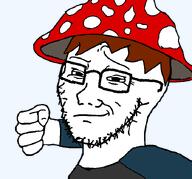 award brown_hair clothes frank glasses hair hat mushroom punch series:shrooms shroom smile smug soyjak_forum stubble variant:soyak // 700x653 // 83.9KB