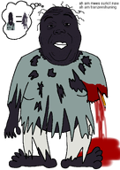 barefoot belly blood blood_puddle clothes dark_skin delusional equals_sign full_body fundamental_paper_education hair messy_hair miss_circle nigger niggerbabble no_background obese one_arm pencil ripped_clothes subvariant:hunky_twink_sex_machine text thought_bubble transparent_background variant:alicia white_lips // 947x1341 // 203.7KB