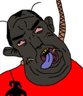 albania antenna balding bloodshot_eyes blue_tongue bug chud double-headed_eagle double_chin eagle ear eyebrows fat faucet flag:albania hanging head monkey nigger nose obese red_eyes red_shirt rope rotten_teeth shitalbanian variant:chudjak wrinkles // 422x485 // 28.2KB