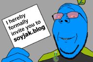 award blue_skin card glasses hand holding_object invite leaf paper soyjak_blog stubble subvariant:wholesome_soyjak variant:gapejak // 923x615 // 125.8KB