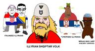 albania arm beard bosnia brown_skin clothes croatea flag full_body glasses greece hand illyrian islam leg multiple_soyjaks naked nazism reichsadler serbia shoe stinky stubble subvariant:bernhardt subvariant:blobson subvariant:chudjak_front subvariant:hornyson subvariant:muscular_chud text tranny variant:bernd variant:chudjak variant:cobson // 2405x1302 // 972.0KB