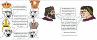 4soyjaks bloodshot_eyes christianity clothes country crown crying germany glasses hat history open_mouth roman rome russia san_marino soyjak soyjak_comic spain speech_bubble stubble text turkiye variant:soyak wordswordswords // 1080x442 // 474.5KB