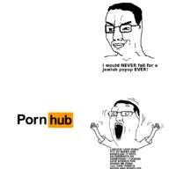 excited glasses hand hands_up happy open_mouth porn pornhub reaction smile smug text variant:chudjak white_skin // 1064x1064 // 165.1KB