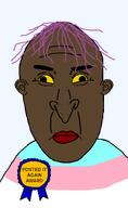big_nose brown_skin flag:transgender_pride_flag no_glasses no_stubble posted_it_again_award slopjak subvariant:vlodpedo tranny transgender_flag troon variant:unknown variant:vlodson // 800x1300 // 84.8KB
